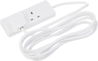 2 Gang Extension Lead White 3m