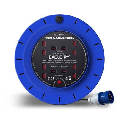4 Gang 10M Camping Caravan Mains Hook Up Power Cabel Plug with Thermal Cut off