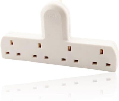 4 Gang Wall Adaptor, 13A, 4 Way Socket Convertor Plug