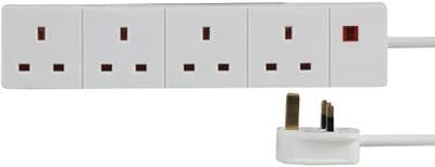 4 Gang Way 0.5M Power Indicator Extension Power Lead Wall Mount