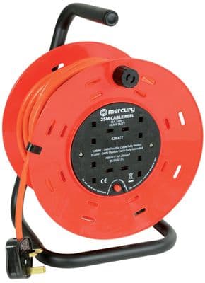 4 Gang Way Extension Reel Drum Thermal Cut Out 25M Metre 13A