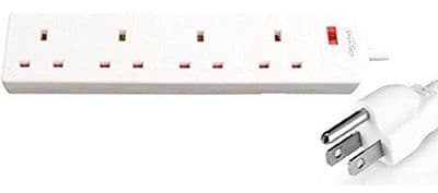 Box 10 - 4 Gang Travel Adaptor Extension Lead 1.0m UK To USA, Canada