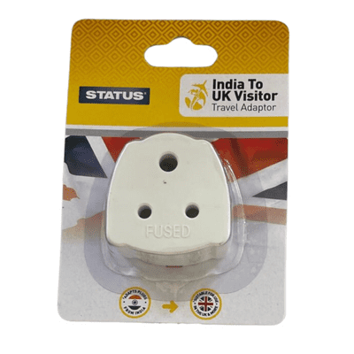 Box 12 - India To UK Visitor Travel Adaptor Plug