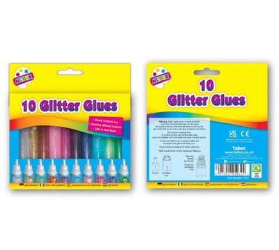 Box 48 - 10 Assorted Colour Glitter Glue Pens