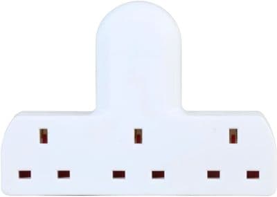 Box of 12 Status 3 Gang Way Wall Plug, 13 Amps, White