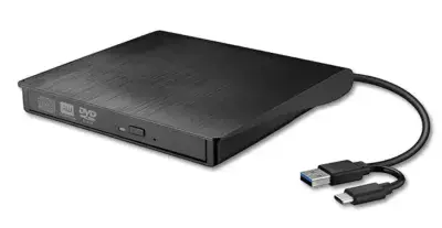 Dual USB A & C External DVD RW Read Write Optical Drive for MacBook, Windows