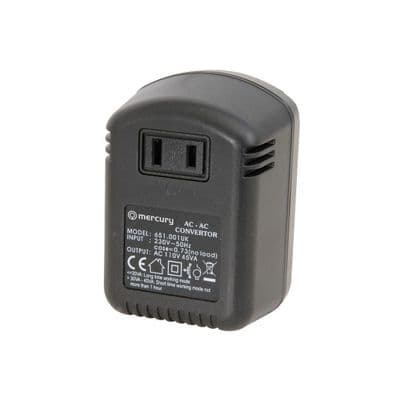 Mercury Stepdown Voltage Converter 110V USA to 230V UK Plug, 45W