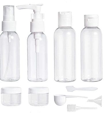 Pack of 10 Pcs Leak Proof Refillable Dispenser Travel Size Liquid Containers Bottles