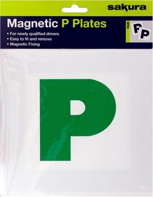 Pack of 2 Sakura P Plates Magnetic for Learner Car Van, Just Passed
