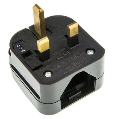 PowerConnections USA Japan China to UK 3 Pin Earthed Converter Adaptor, 10A Adapter Plug, ACP3