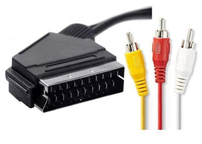Scart to 3 RCA Male 1.5M Audio Video AV Cable
