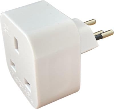 ShaniTech Adaptor Earthed UK to Swiss Switzerland, Rwanda, Liechtenstein Travel Adapter Plug, White