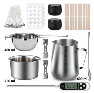 ShaniTech DIY Candle Making Kit Stainless Steel Melting Pot Candles Making Tool Set