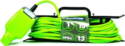 Status 1 Gang Way Extension Lead 15m 13A Waterproof Extension Lead Cable