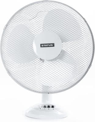 Status Tabletop Oscillating Desk Fan with Speed Settings – 16, 12, 9, 6 Inch