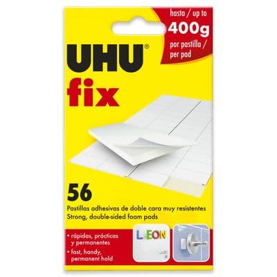 UHU Fix - Double Sided Sticky Glue Foam Pads, Pack of 56