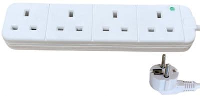 UK To France Poland Spain Europe EU 4 Way Travel Adaptor Plug Adapter