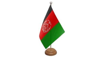 Afghanistan Table Flag - Wood