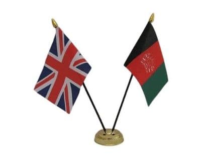 Afghanistan with UK Friendship Table Flag