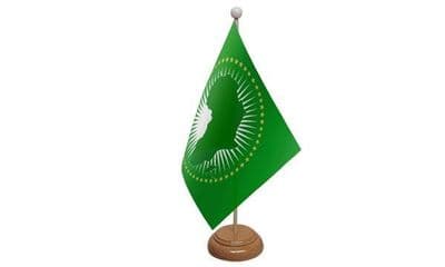 African Union Wooden Table Flag