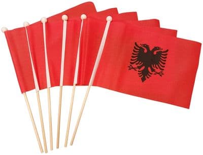 Albania Hand Flag - 6 Pack