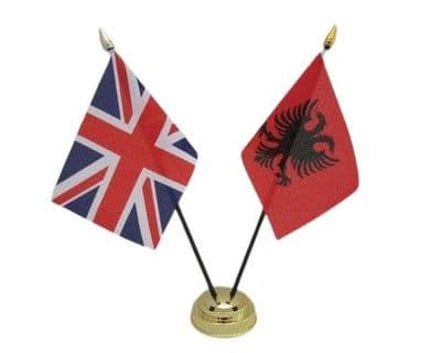 Albania with UK Friendship Table Flag