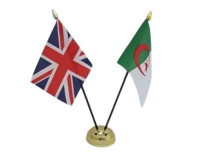 Algeria with UK Friendship Table Flag