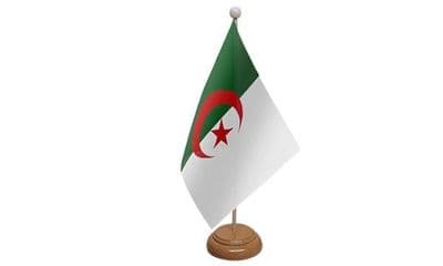 Algeria Wooden Table Flag