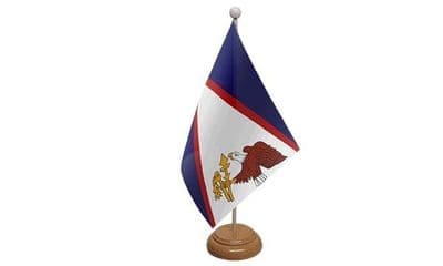 American Samoa Wooden Table Flag