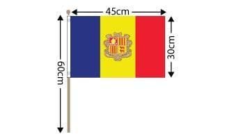 Andorra Large Hand Flag (18