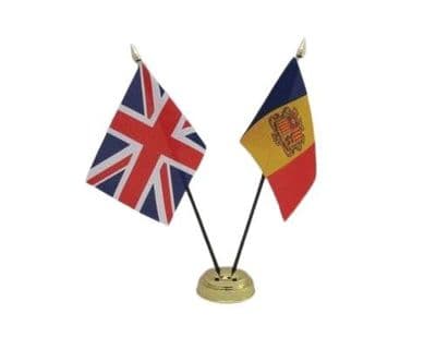 Andorra with UK Friendship Table Flag