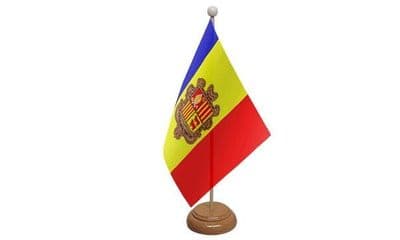 Andorra Wooden Table Flag
