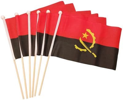 Angola Hand Flag - 6 Pack