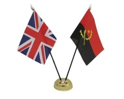 Angola with UK Friendship Table Flag