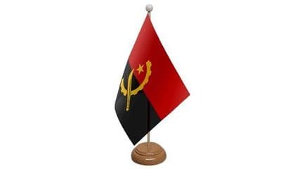 Angola Wooden Table Flag