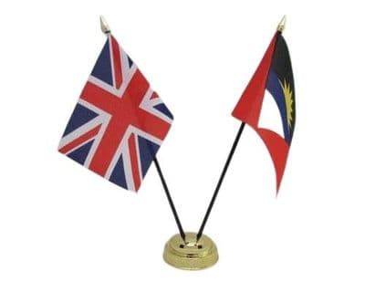 Antigua And Barbuda with UK Friendship Table Flag