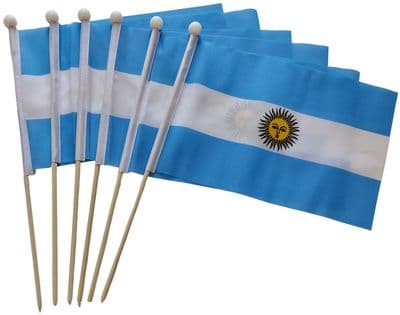 Argentina Hand Flag - 6 Pack