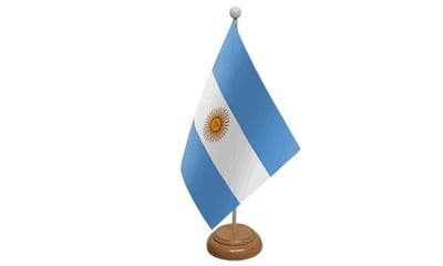 Argentina Table Flag - Wood