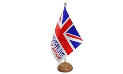 Armed Forces Day Table Flag - Wood