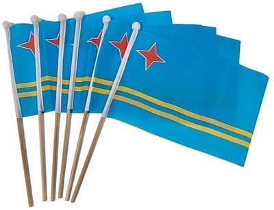 Aruba Hand Flag - 6 Pack