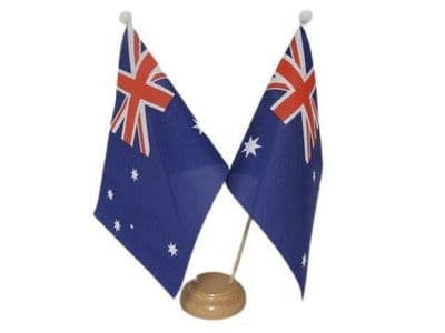 Australia Double Table Flag - Wood
