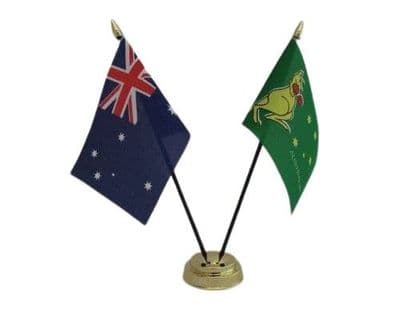 Australia & Kangaroo with UK Friendship Table Flag