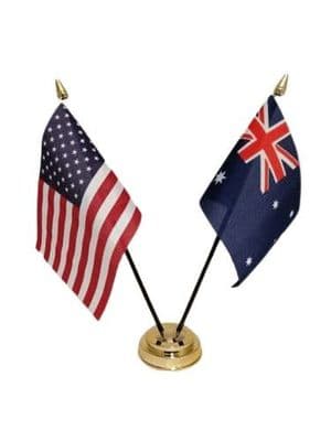 Australia with USA Friendship Table Flag