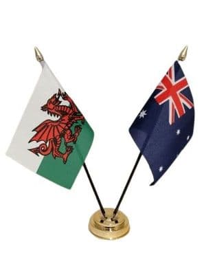 Australia with Wales Friendship Table Flag