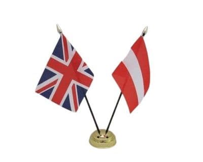 Austria with UK Friendship Table Flag