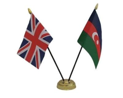 Azerbaijan with UK Friendship Table Flag