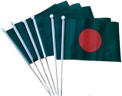 Bangladesh Hand Flag - 6 Pack