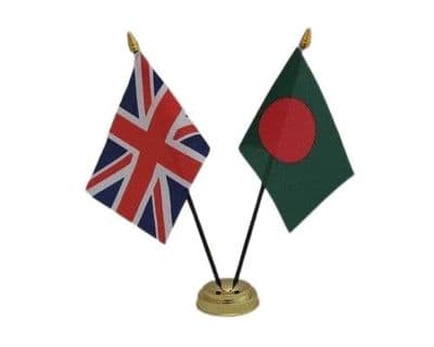 Bangladesh with UK Friendship Table Flag