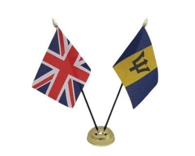 Barbados with UK Friendship Table Flag