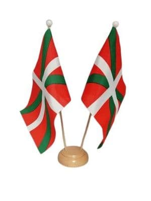 Basque Double Table Flag - Wood